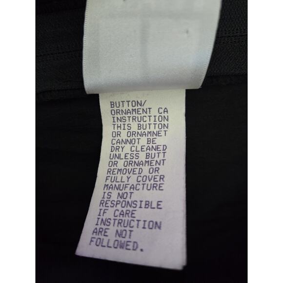 Tadashi Soji Stretch Taffeta Rouched Evening Cocktail Black Brooch Blouse Sz 8 - Picture 7 of 13